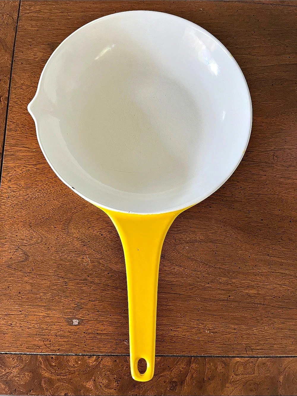 Rare Copco 109E Skillet Fry Pan 109E Yellow & White Enamel Skillet Fry Pan